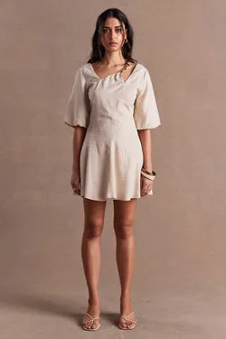 ADORNMENT MINI DRESS - PARCHMENT