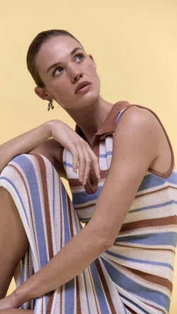 Striped Knit Midi Dress