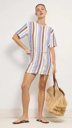 Striped Knit T-Shirt Mini Dress