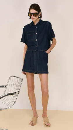 Denim Elasticated Mini Skirt