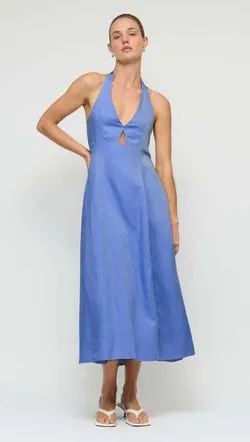 Jacaranda Tencel Linen Blend Halter Midi Dress