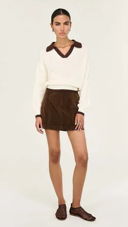 Brown Vegan Suede Mini Skirt