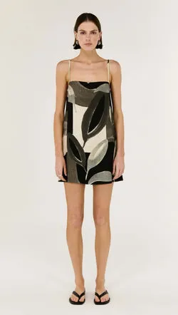 Dark Leaf Shift Mini Dress