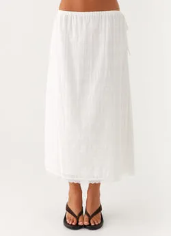 Sweet Lullaby Midi Skirt - White