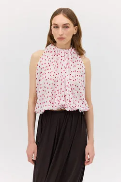 RED POLKA DOT CHIFFON EMERGE TOP