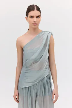 BLUE LIQUID ORGANZA ANTONIA TOP