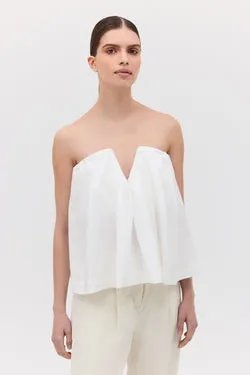 WHITE COTTON PRISM TOP