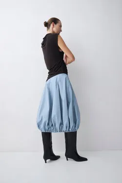 STEEL TAFFETA HORIZON SKIRT