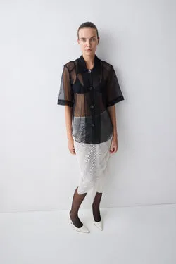 BLACK ORGANZA FREQUENCY SHIRT