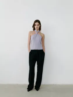 THE SILK HALTER TWIST TOP - HELIOS