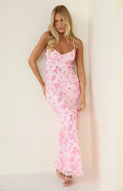 Tamia Pink Sequin Maxi Dress