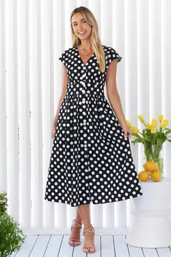 Tessa Midi Dress - Black