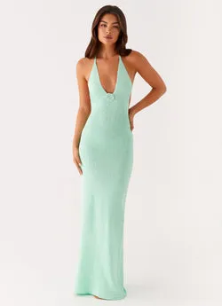 Tropez Knit Maxi Dress - Pastel Green