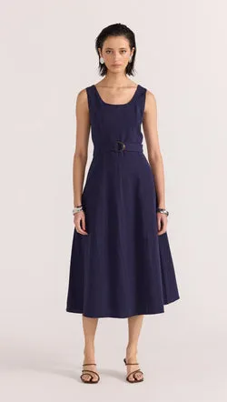 Mira Belted Midi Dress