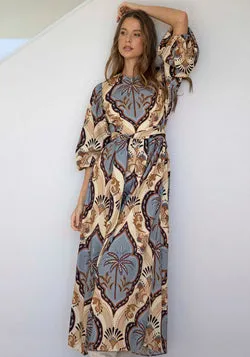Valentina Palm Sleeve Maxi Dress