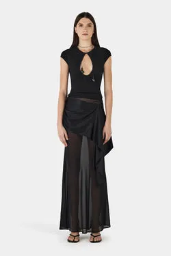 Vesper Silk Skirt Black