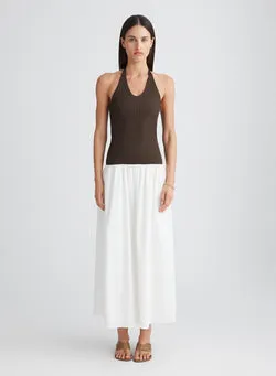 VERONICA DRESS (SWAN/DARK COCOA)