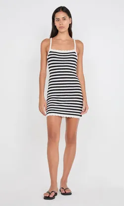 LEXI MINI DRESS - BLACK/WHITE STRIPE