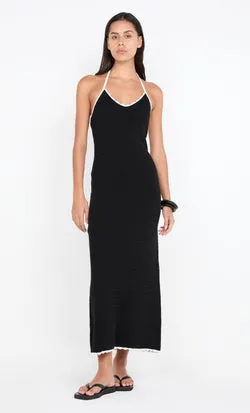 RAVYN HALTER MAXI DRESS - BLACK/WHITE