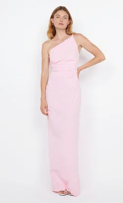 APOLLINE ASYM MAXI DRESS - POWDER PINK