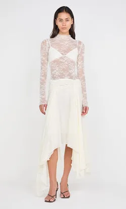 AUDREY ASYM MIDI DRESS - IVORY