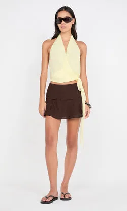 AUBREE MINI SKIRT - DARK CHOCOLATE