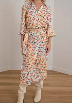 Waterlily Spliced Floral Wrap Skirt