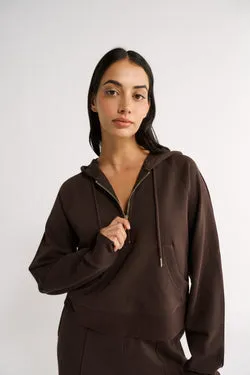 Percy Quarter Zip Jumper Espresso - Final Sale