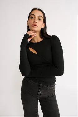 Neve Cutout Long Sleeve Black - Final Sale
