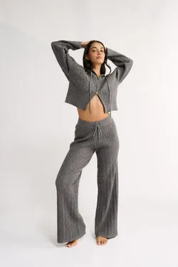 Katie Cable Knit Pant Charcoal - Final Sale