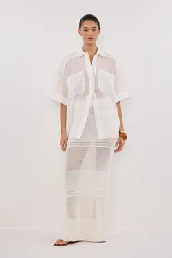 HALLIE OFF WHITE CROCHET MAXI SKIRT