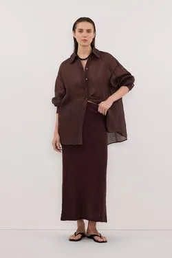 DINA CHOC KNIT MIDI SKIRT