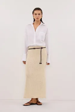 DINA NATURAL KNIT MIDI SKIRT