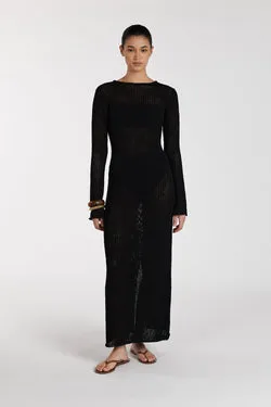 MARGOT BLACK CREW NECK DRESS