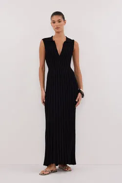HAL BLACK SLEEVELESS KNIT MAXI DRESS