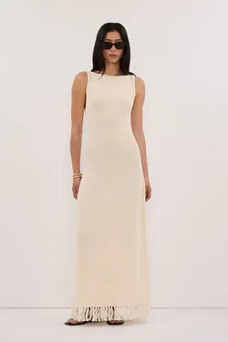 BENETTE NATURAL FRINGE MAXI DRESS