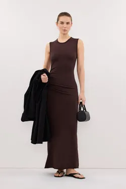 RILYNN CHOC SLEEVELESS MAXI DRESS