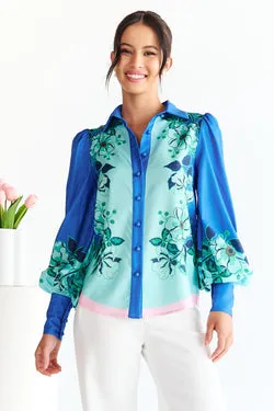 Wildflower Shirt - Blue/Aqua - FINAL SALE