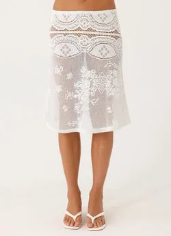 Yanna Midi Skirt - White