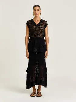 CROCHET KNIT MAXI SKIRT