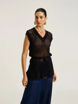 OVERSIZED CROCHET KNIT TUNIC