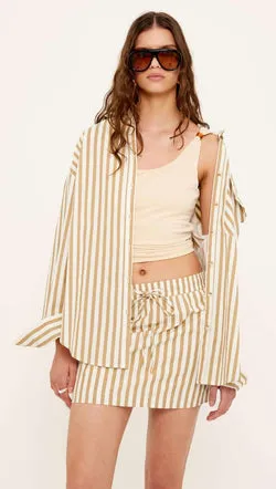 Cotton Stripe Mini Skirt
