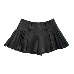 (36) BURBERRY BLUE LABEL PLEATED SKIRT - GREY