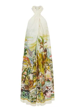 JUNGLE BOOGIE SILK HALTER DRESS