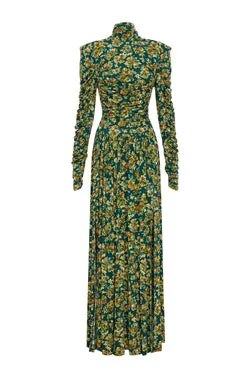 CLEM RUCHED MIDI DRESS
