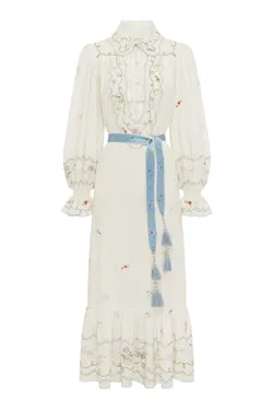 GIULIA EMBROIDERED MIDI DRESS