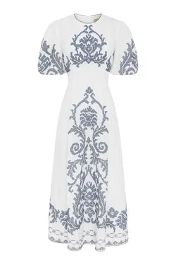 HAZEL EMBROIDERED MIDI DRESS