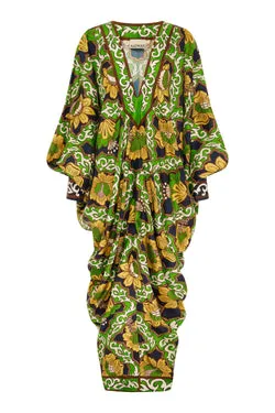 LIANA V NECK SILK MIDI DRESS