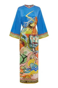 LUCKY PACE SILK MIDI DRESS