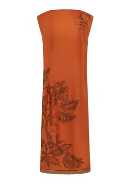 MONKEY DANCE SILK MIDI DRESS